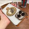 For For Iphone 16E Pro Max  Flash Mirror Stand Transparent Plating Frame Phone Case For For Iphone 11 12 13 14 15Plus 17 Air Cover
