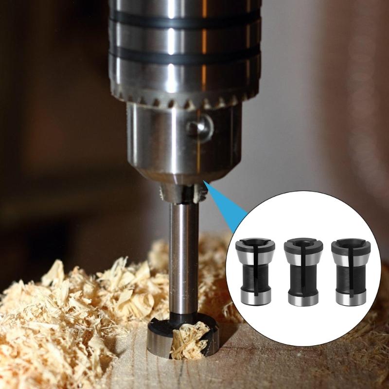 3 Stück Hochpräzisions-Trimmer-Fräser-Spannzangen-Adapter-Set für verbesserte Kompatibilität und Effizienz in Graviermaschinen