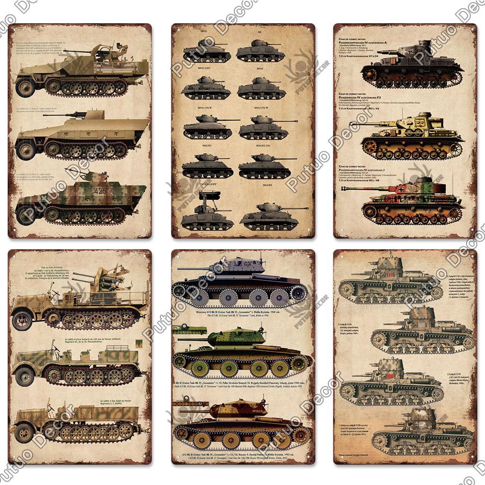 Putuo Decor Panzer Blechschild Metallschild Dekorative Vintage-Dekor Plakette Wanddeko Garage Man Cave Clubraum Zuhause
