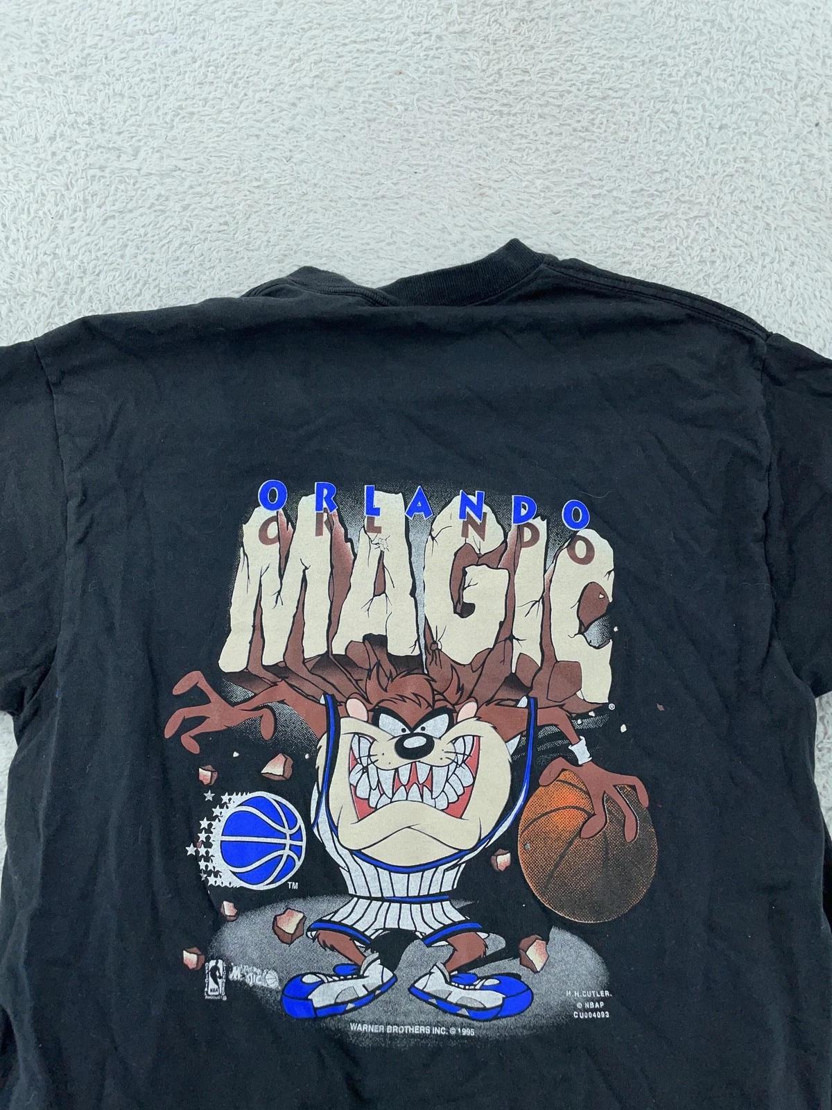 Vtg Orlando Magic Taz Looney Tunes T-Shirt XS PRINT ON BACK NBA Basketball 90s M