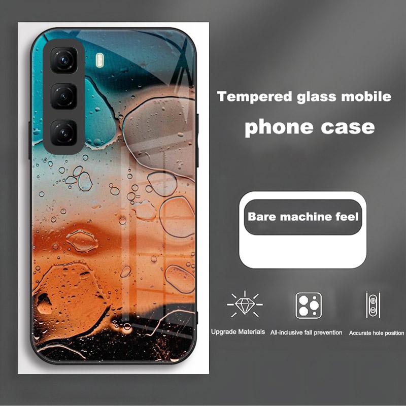 Handyhülle Für Infinix Hot 50 Pro Plus Hülle Harte PC Stoßfeste Abdeckung Gehärtetes Glas Hülle Hot 50 Pro+ Vollständige Schutzhülle Funda