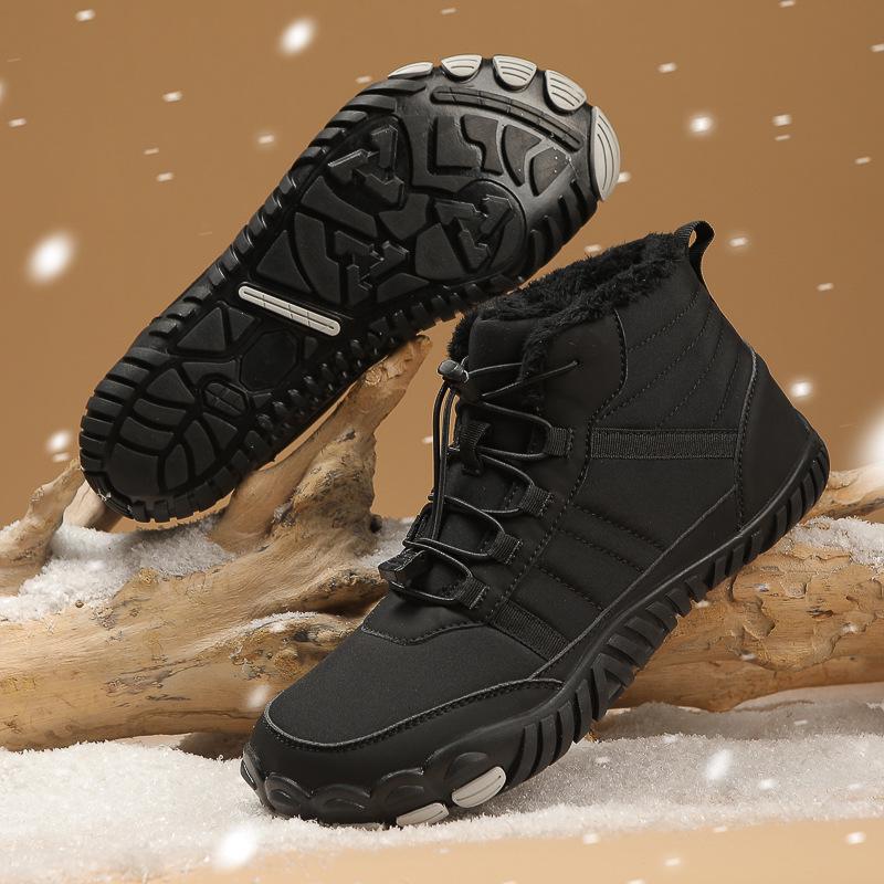 Men's and Women's Mid-Cut Winter Snow Boots - Fashionable, Warm, Plus Velvet Short Boots for Couples