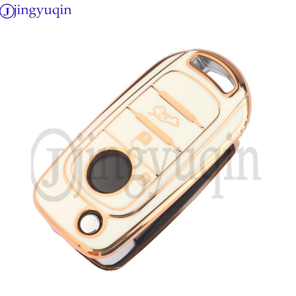 Jingyuqin New Tpu 3 Buttons Remote Car Key Case Fob For Fiat Tipo 500 Toro Cronos Egea 500X Strada Accessorie