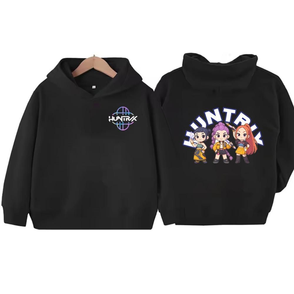 KPop Devil Hunter Cute Cartoon Printed Children's Long Sleeved Hooded Sweatshirt 2025 Trendy Bestseller Girls Fashion Street Wear