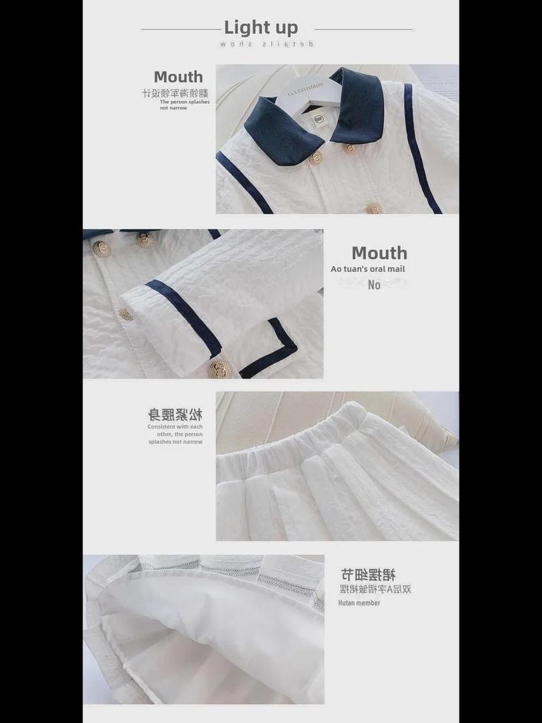 2024 Girls' College Style JK Pleated Skirt Coat Suit - Celebrity Autumn Dress