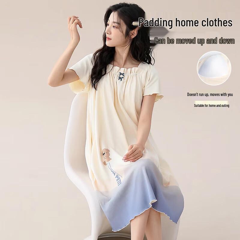 Women's Pure Cotton Short Sleeve Nightgown Dress
