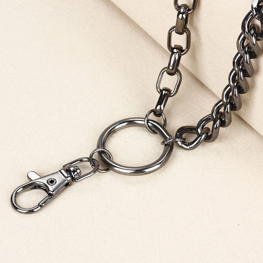 Y2KRetro Layered Pendant Pant Chain Women Man Keychains for Egirl eBoy Harajuku Metal Punk Rock Hip Hop Waist Chain Wallet Chain