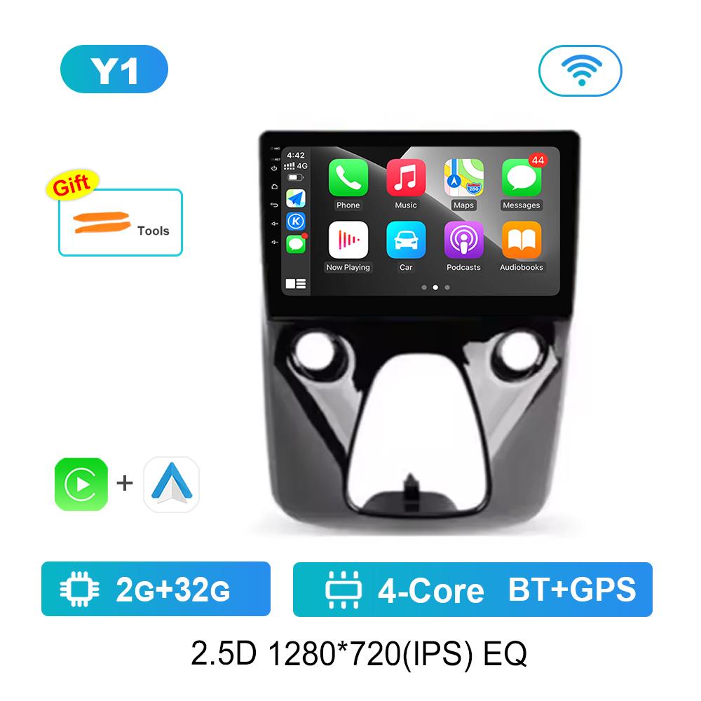 

10 для Peugeot 108 Для Toyota Aygo B40 2014 - 2021 Автомагнитола Мультимедийный плеер ОС Android BT 4G Carplay DSP Стерео Автоинструменты