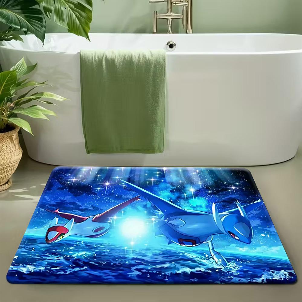 Purple Lightning Shark Volcano Lava Print Non-Slip Floor Mat Doormat 40x60cm
