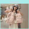 Fashion Leopard Print Student Backpack With Plush Pendant For Teen Girls And Boys