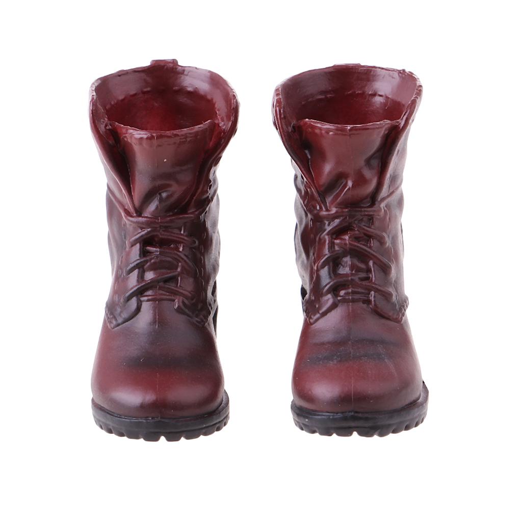 1/6 Schwarz Low Heel Leder Hohe Stiefel Schuhe für 12 '' Hot Toys Phicen 1/6 Schwarz Low Heel Leder Hohe Stiefel Schuhe für 12 '' Hot Toys Phicen