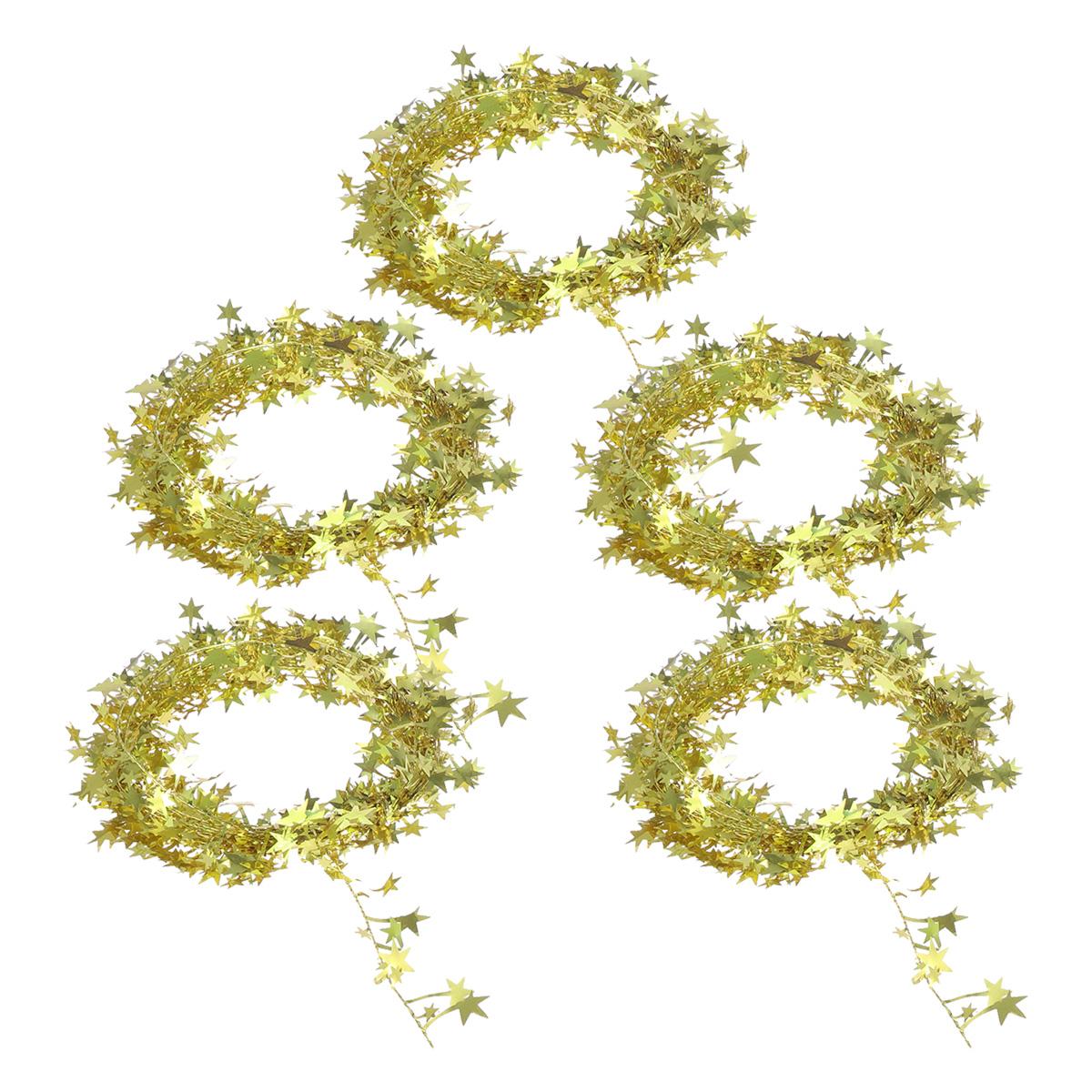 

5 шт. Рождественский декор из ротанга, декоративная гирлянда в виде звезды для рождественской елки дома (золотой) подвеска xmas tree золотистый