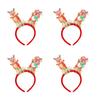 Santa/Snowman/Deer Headpiece Elastic Handmade Headband Plastic Christmas Tree Decoration For Holiday Event