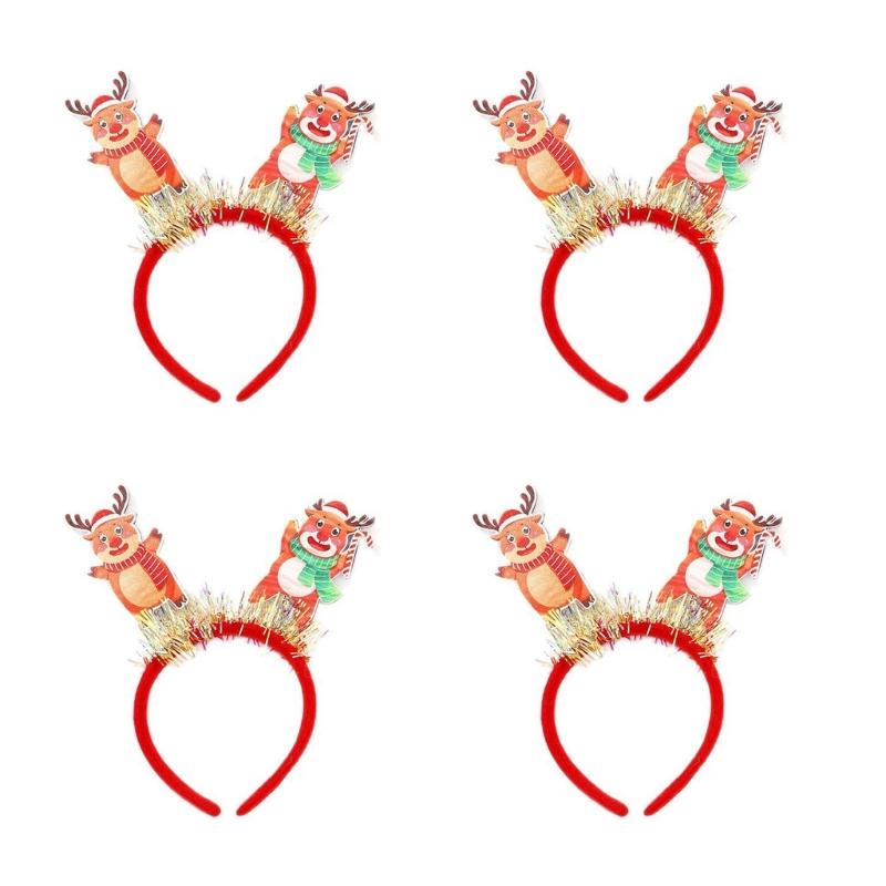Праздничная повязка на голову Санта/Снеговик/Олень Эластичная удобная заколка для волос для Рождественских вечеринок Семейных встреч DIY