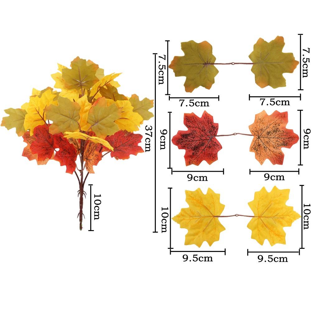 2PCS Fabric Artificial Maple Leaf Fallen Style Maple Leaf Bouquet for Wedding Decor