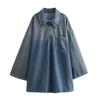 Women's Loose Denim Lapel Dress: Simple, Versatile Fashion