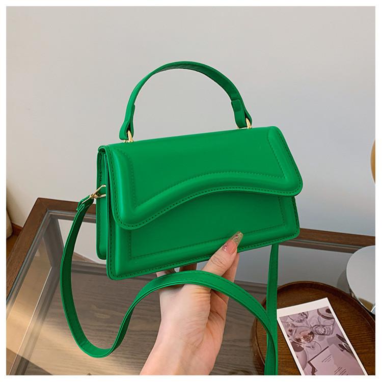 Pu Small Square Bag With Top Flap For Daily Casual Womens Street Style