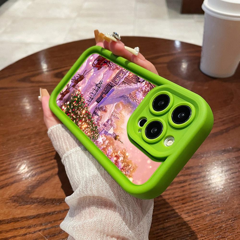 N114 Merry Christmas Desig Art Happy New Year Soft Angel Eyes Phone Cases for iPhone 16 15 14 13 11 Pro Max 8 7 6s Plus 12 XR XS Max Shockproof Cover