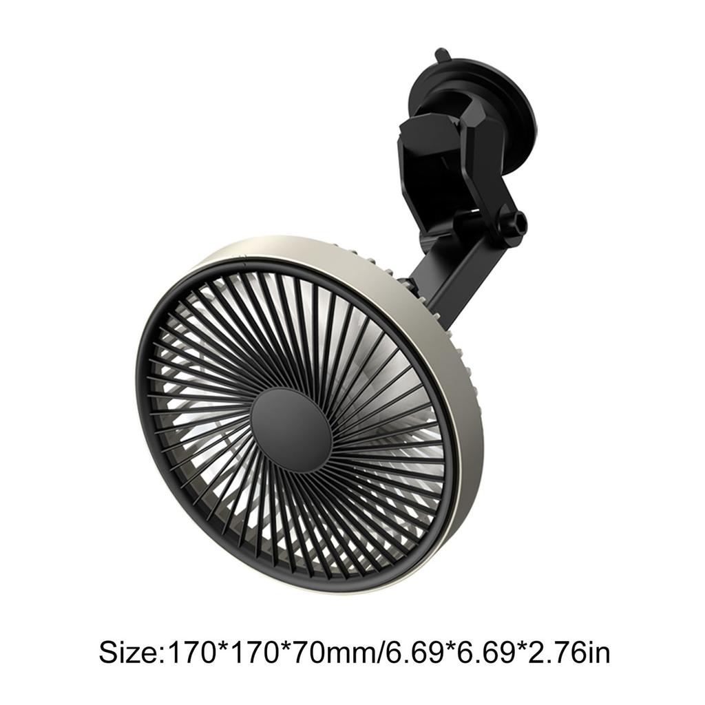 USB Powered Cooling Air Fan with Suction Cup 3 Speeds Electric Vehicle Fan for Sedan SUV RV Auto Vehicles Home Windshield