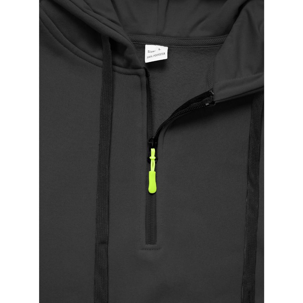 New, Autumn/Winter, Men's, Velvet Hoodie, Fashion, Hoodie, Zipper, Multi Pocket, Work Pants Set