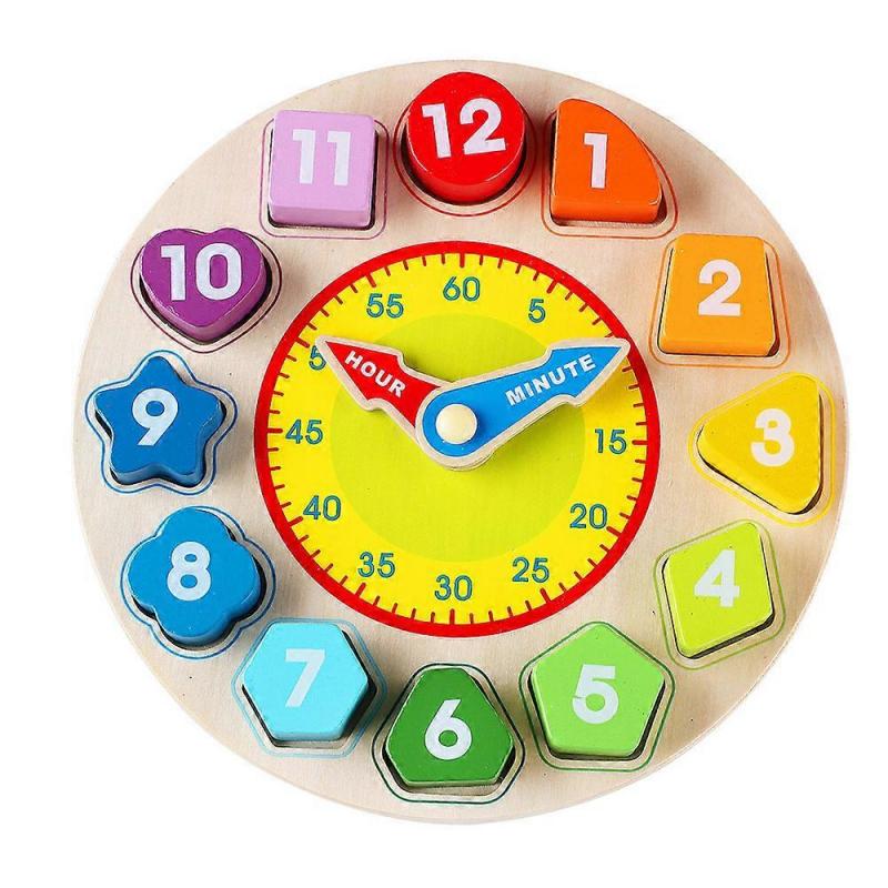 Baby Puzzle Toys Wooden Colorful 3D Geometry Board Kids Early Learning Education