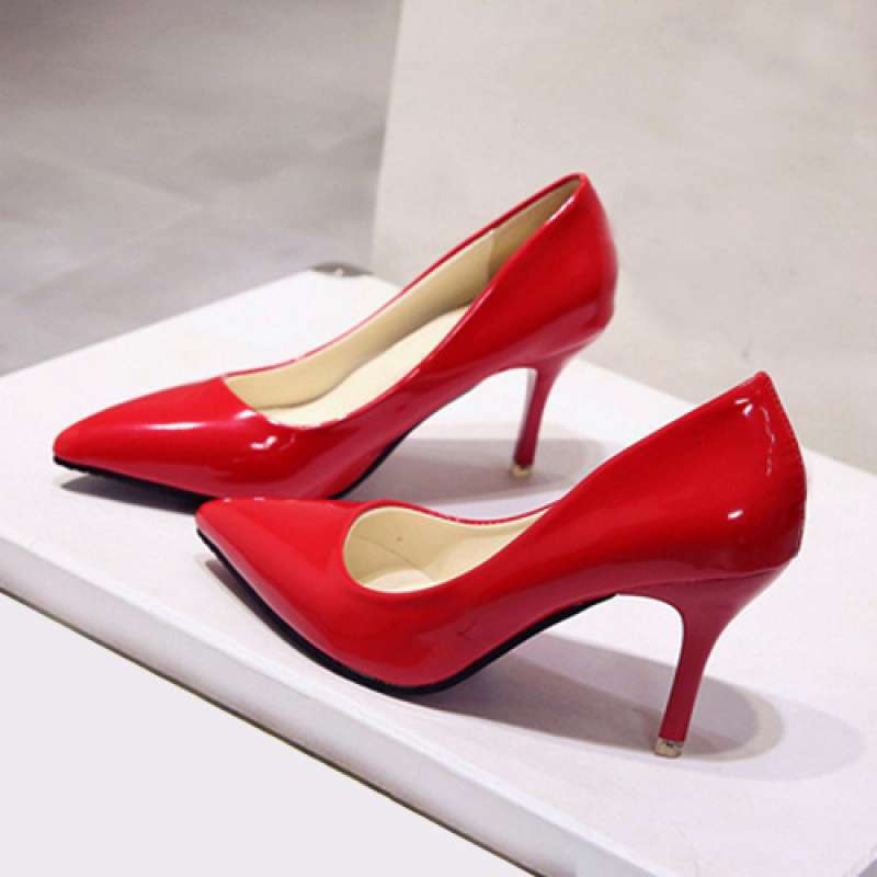 High heels women's single shoes stiletto pointed low heels women's shoes white work shoes red wedding shoes bridesmaid shoes princess shoes