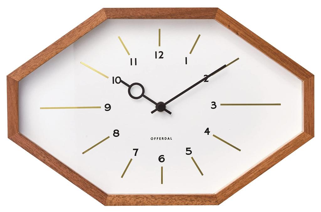 Interform Wand Belmonte Breite 33cm x Höhe x Tiefe Uhr, Funkgesteuert, CL-3024WH, Weiß/Gold Holz, Maße 21,5cm 4,5cm