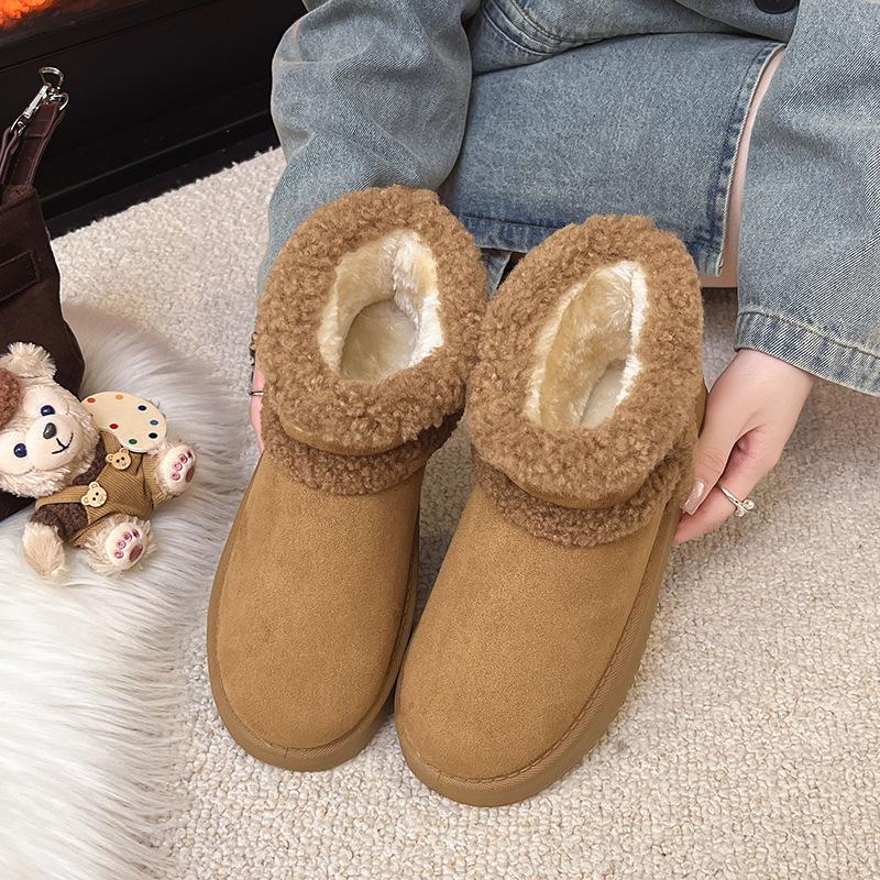 

Зимние женские ботинки на толстой подошве 2025 новая бархатная утолщенная хлопковая обувь для Северо-Востока водонепроницаемая, дышащая и теплая верхняя хлопковая обувь 40