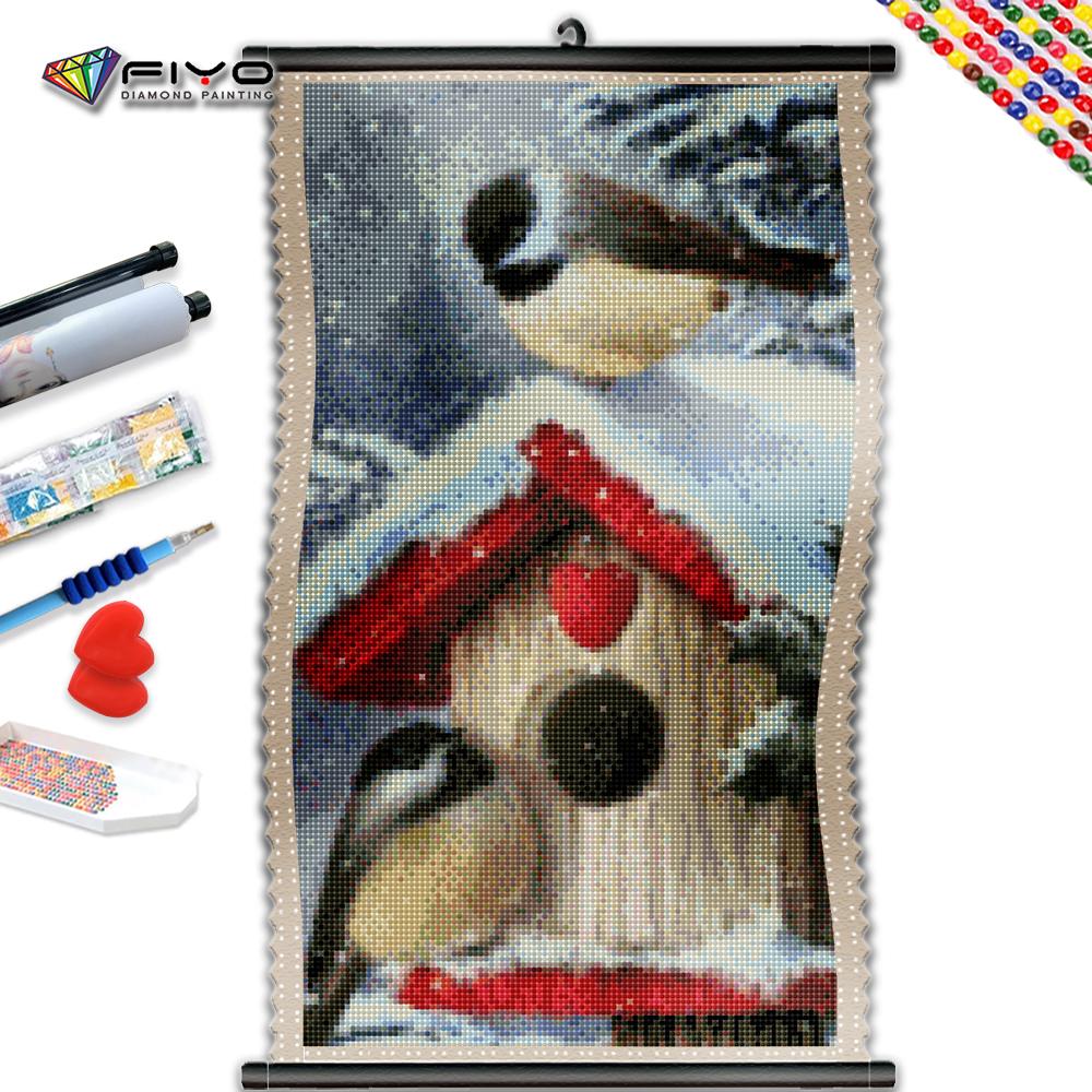 

5D DIY Рамка Алмазная картина Животное Птица Алмазная мозаика Вышивка Снежная сцена Полный комплект Украшение дома Искусство