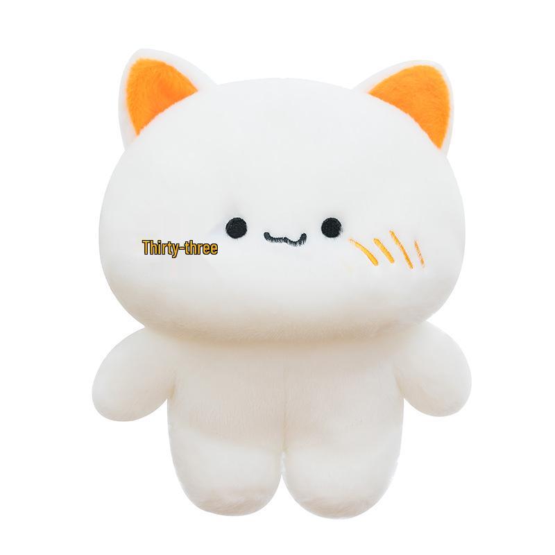 Soft White Kitten Plush Toy - Cute Cat Doll & Children's Sleeping Pillow