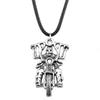 Enamel Pendant Necklace Gothic Halloween Day Jewelry Cow 45cm Leather Chain