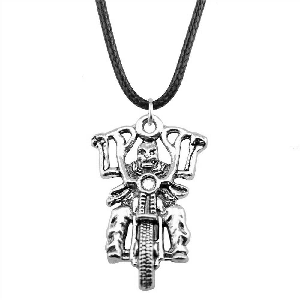 Enamel Pendant Necklace Gothic Halloween Day Jewelry Cow 45cm Leather Chain