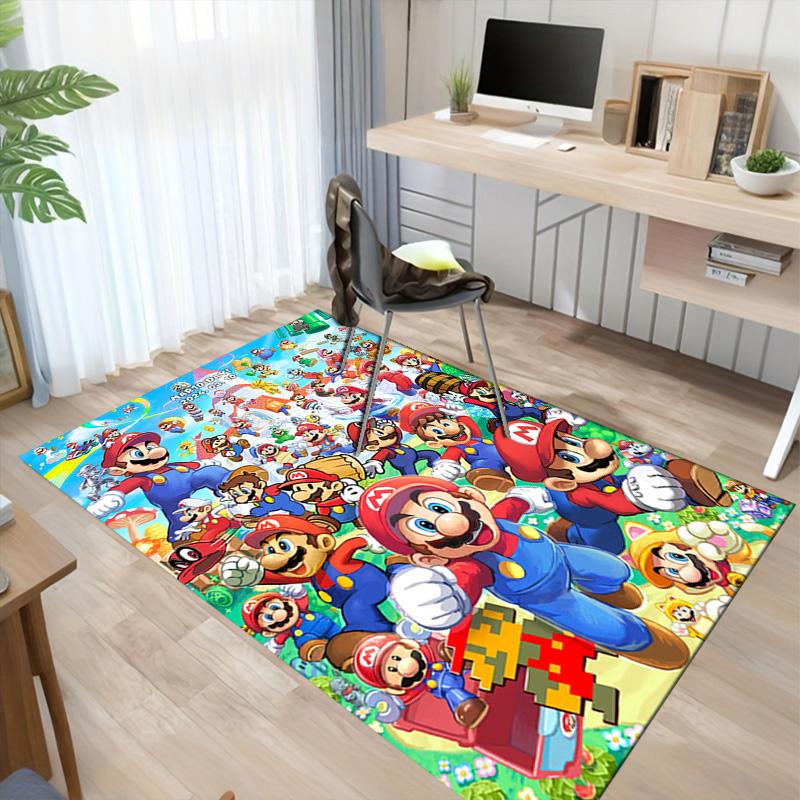 Mario Bros Adventure Time Carpet For Playroom Bedroom Living Room Sofa Home Decorkids Game Area Rug Nonslip Floor Mat