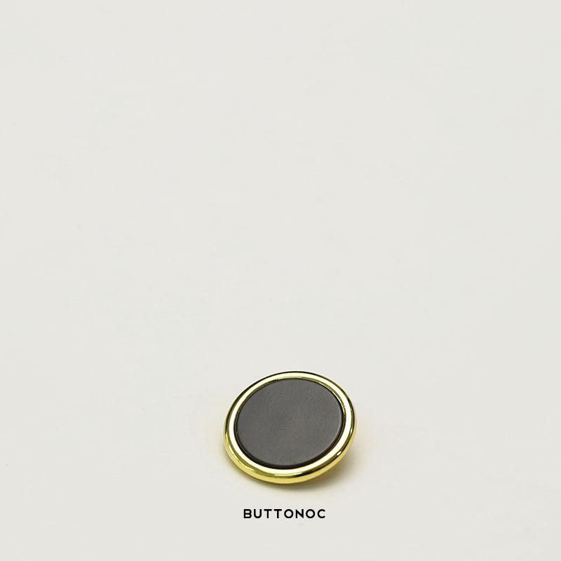Flat Gold and Silver Edge Black Button Small Fragrance Simple Style Suit Sweater Button Metal Accessories Jacket Button