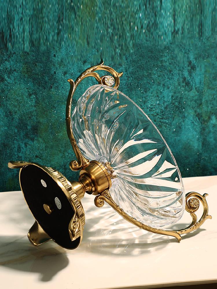 Fruit Plate Household Living Room Coffee Table Glass Candy Plate European Light Luxury Decoration Creativity