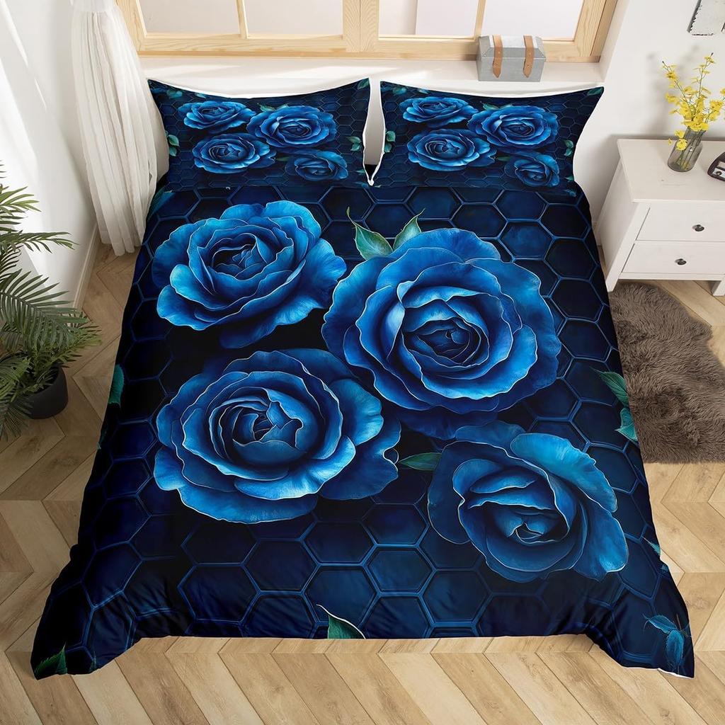 Rose Butterfly Duvet Cover Queen King Size Butterfly Valentine'S Day Quilt Cover Bedding 3 Pcs Rose Flower Quilt Cover 3 Pcs
