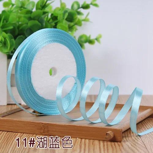 25Yards 6mm Silk Satin Ribbons for Crafts Bow Handmade Gift Wrap Partys Christmas Wedding Decorative Artificial DIY Accessories