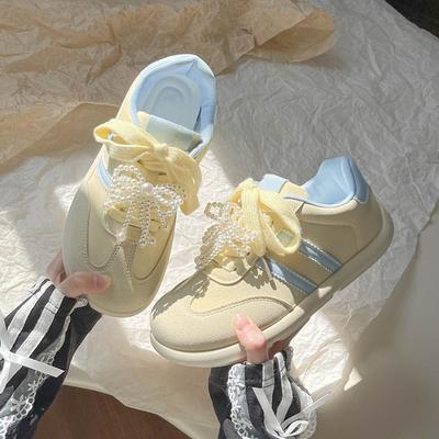New Retro Versatile Color Matching Women's Autumn Fashion Lightweight Casual Sports Board Shoes Lace Up