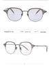 Unisex Full Frame Pure Titanium Eyeglasses with Acetate Oval Eyebrow Line