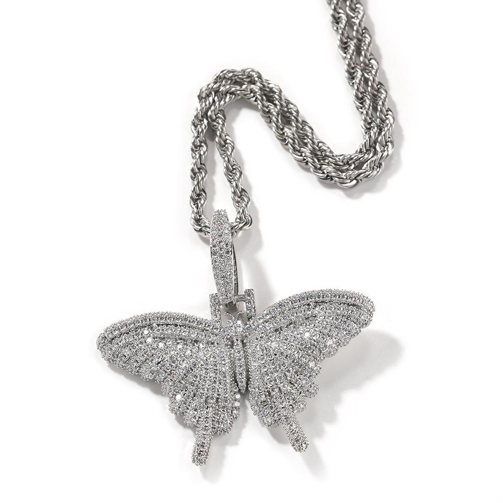 

Color mini butterfly pendant necklace, personalized versatile diamond-encrusted solid pendant jewelry, one piece is sent on behalf of others.