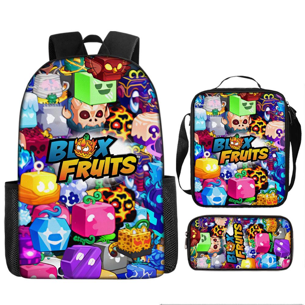 Blox Fruits Sac à dos pour école primaire et secondaire Sac à dos pour enfants Sac à dos grande capacité Sacoche Trousse schoolbag