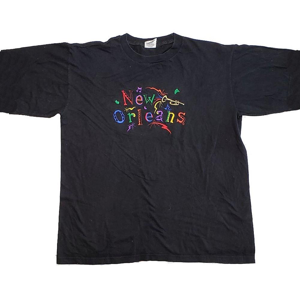 New Orleans Embroidered Music Note T-Shirt - XL Unisex T-Shirt L