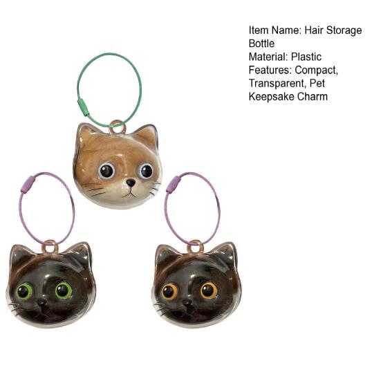 3 ks Sběratel kočičích chlupů Přívěsek Pamětní Úložná krabička na chlupy domácího mazlíčka Přívěsek na klíče Průhledná lahvička pro chlupy domácích mazlíčků Suvenýr Kroužek na klíče Dárek pro majitele koček