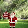 1 Pezzo Babbo Natale Giardino Interno ed Esterno Segno Decorativo Acrilico 2D Buon Natale Indossare Spina Bandiere da Giardino di Natale per Esterno