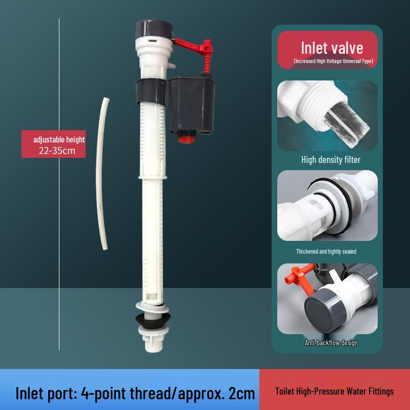 Adjustable High-Pressure Toilet Tank Water Fitting Set