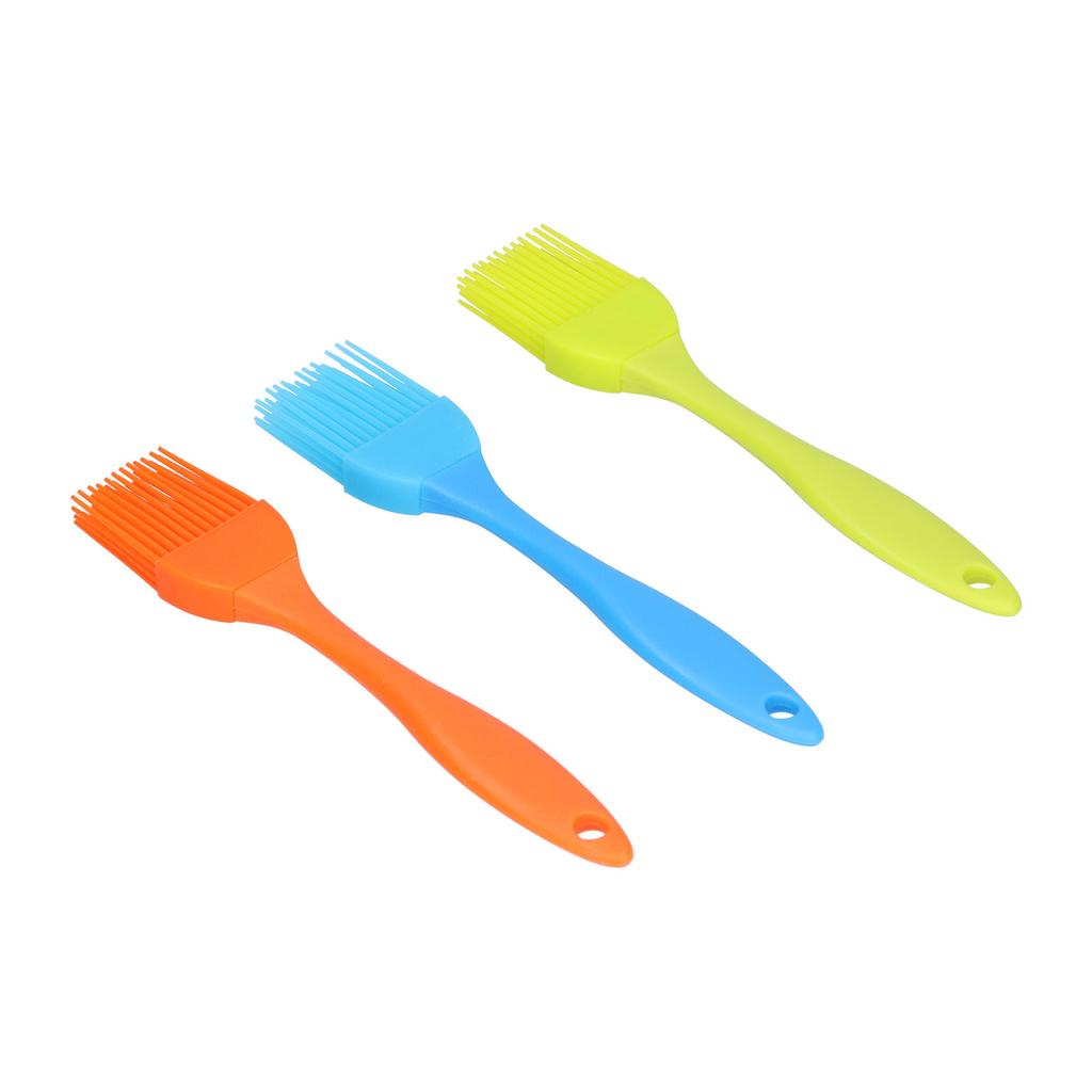3pcs BBQ Brush High Temperature Resistant Silicone Basting Pastry Seasoning Brush for Kitchen Barbecue Cooking