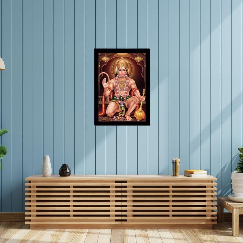 Domnul Hanuman Ji Hanumanji Jai Bajrangbali Pictură de Perete Înrămată Decor Acasă Birou Cameră Pooja Living Rămă de Fotografie Cadou de Ziua de Naștere