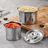 Ruhan Stainless Steel Round Condiment Pot with Lid