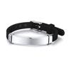 Vnox Personalize Boys Girls Baby ID Bracelets Soft Silicone Rudder Stainless Steel Girls Boys Custom Emergency Name Phone