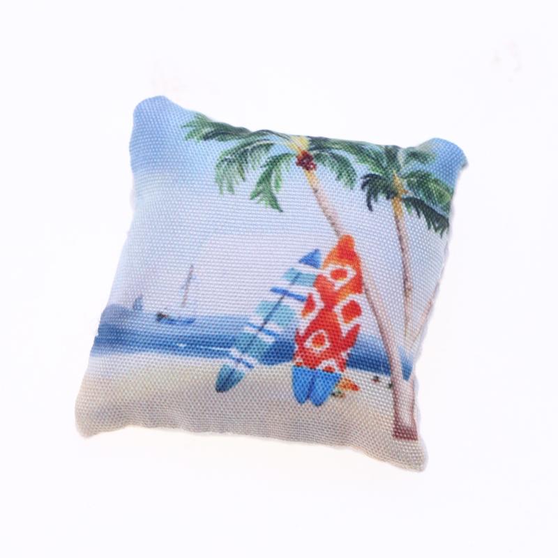 3Pcs Dollhouse Mini Summer Ocean Beach Pillow Model Toys Miniature Home Scene Sofa Ornament Doll House Accessories